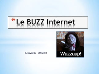 * Le BUZZ Internet


   B. Boyadjis – CSN 2012
 