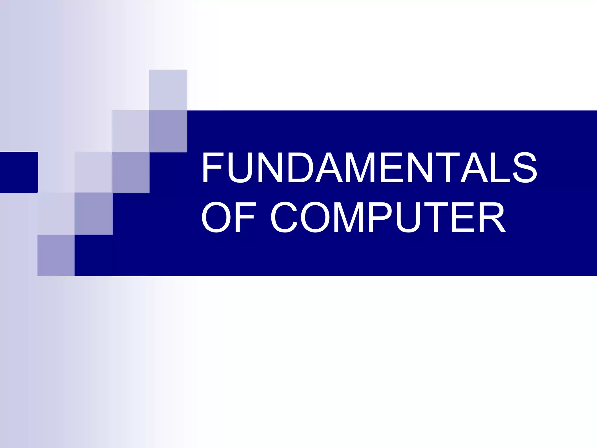 Fundamentals of computer | PPT