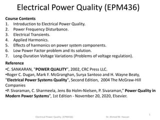 Comprehensive Overview of Electrical Power Quality and Its Impact on ...