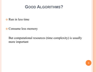 how to calclute time complexity of algortihm | PPT