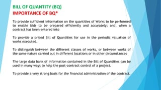 Specification & BQ for Building Works 24 | PPTX