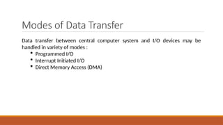 Comprehensive Overview of Input/Output Interfaces and Data Transfer ...