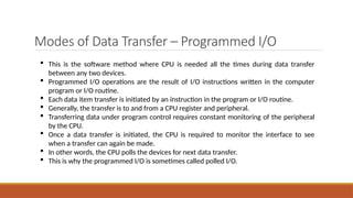 Comprehensive Overview of Input/Output Interfaces and Data Transfer ...