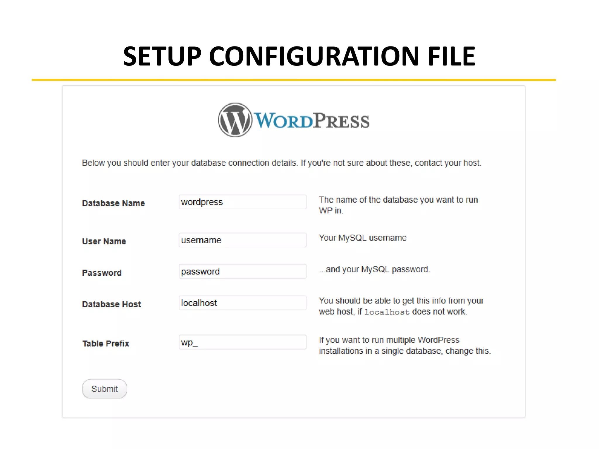 SETUP CONFIGURATION FILE
 