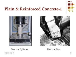 8/6/2020 1:39:23 PM 32
Plain & Reinforced Concrete-1
Concrete Cylinder Concrete Cube
 