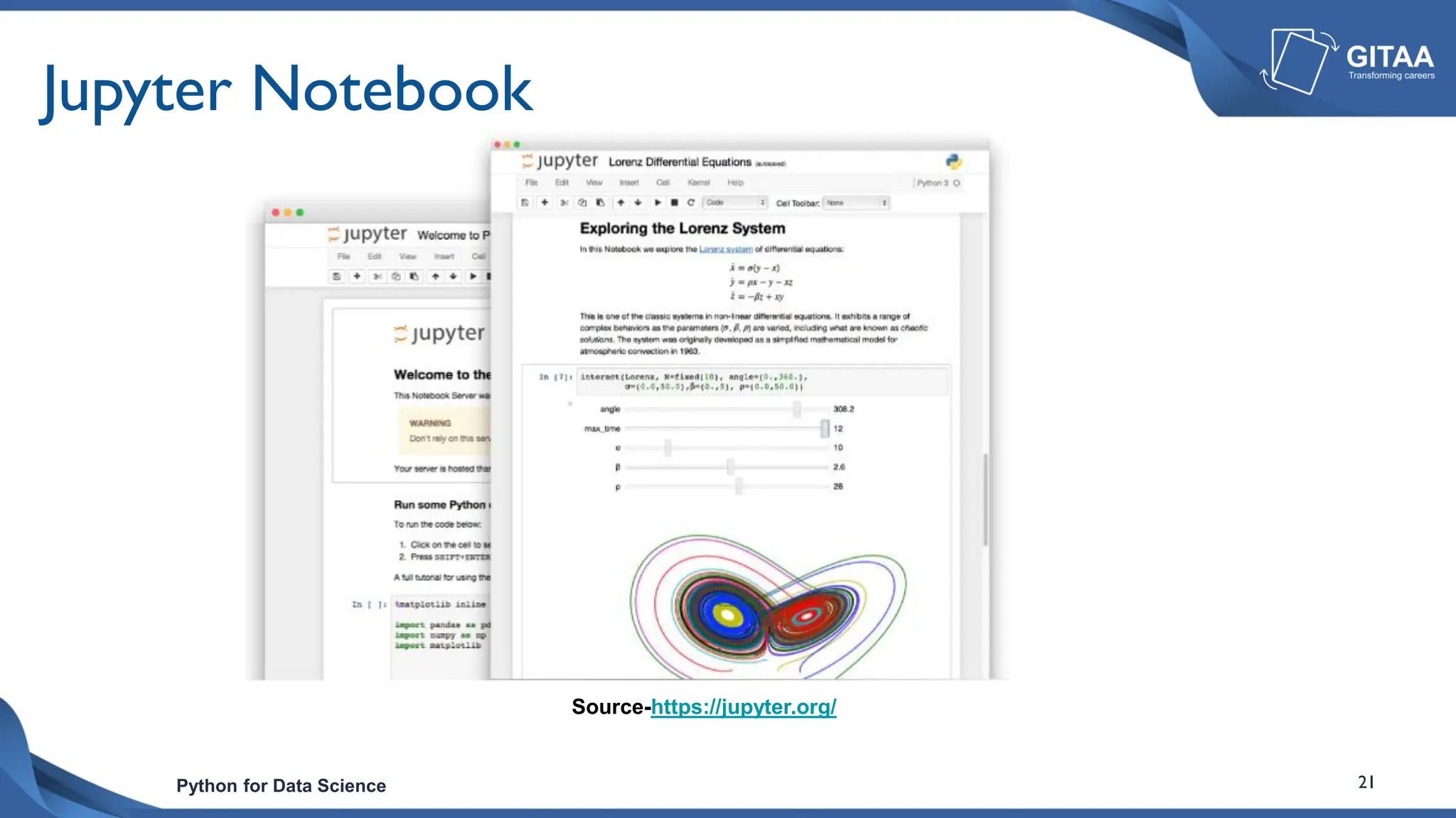 Python for Data Science 21
Jupyter Notebook
Source-https://jupyter.org/
 