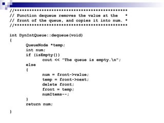 Lec-12, 13 Quees A class for Dynamic Queue implementation | PPT