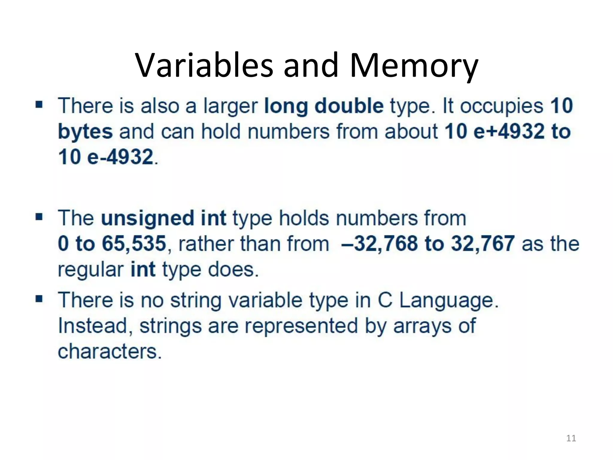 Variables and Memory
11
 