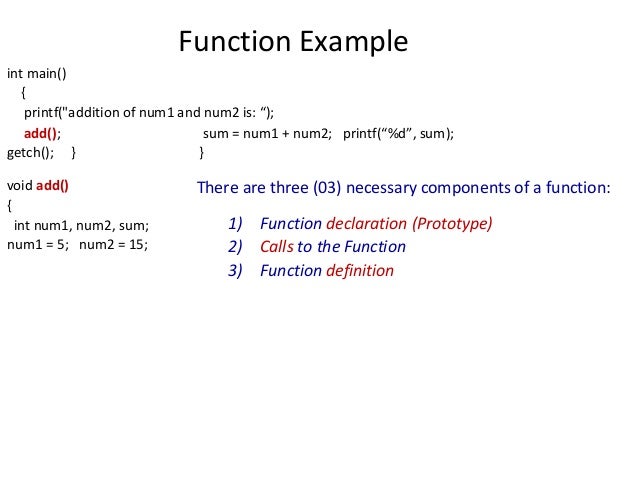 Programming Fundamentals Functions in C and types