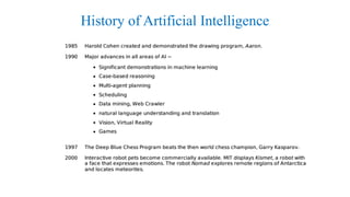 History of Artificial Intelligence
 