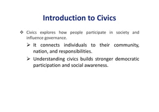 Civics Example LEC-1 INTRODUCTION TO CIVICS.pdf civic slide | PDF