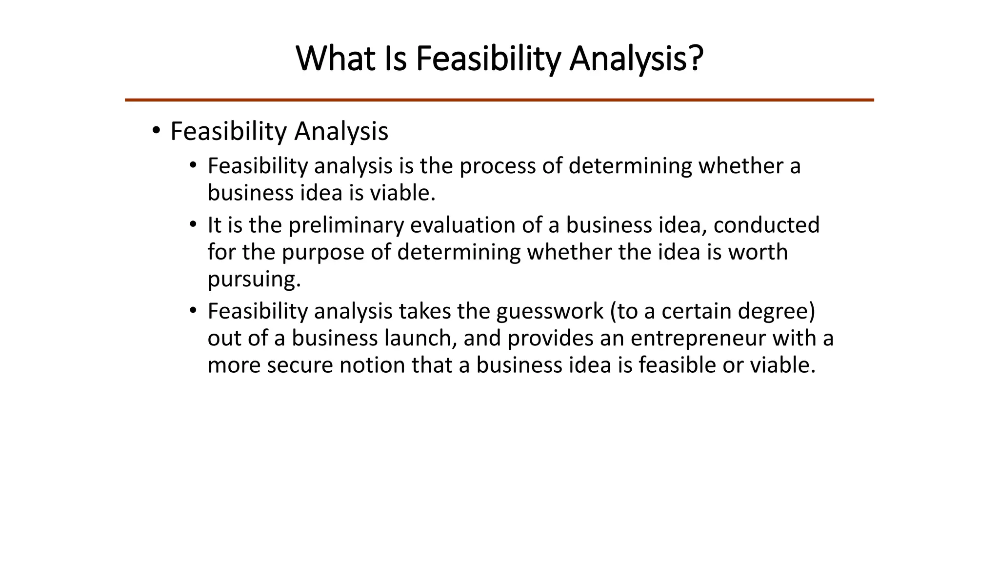 feasibility analysis for entrepreneur Lec 2 | PPTX