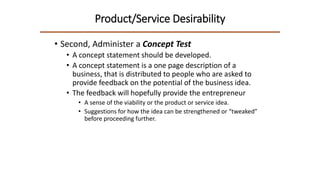 feasibility analysis for entrepreneur Lec 2 | PPTX