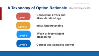 Options Reasoning Lec-2.pptx tos making planning and designing | PPTX