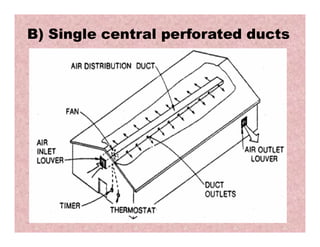 B) Single central perforated ducts
 