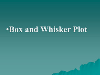 •Box and Whisker Plot
 