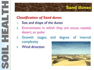 Soil crusting, soil compaction, sub soil hard pan, sand dunes and ...