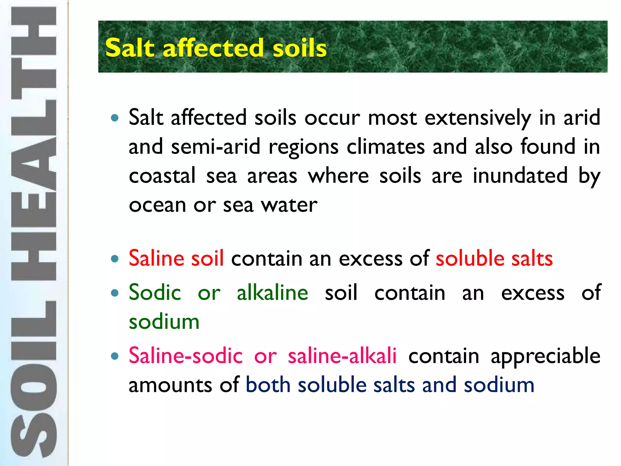 Formation & Classification of salt affect soils PPT