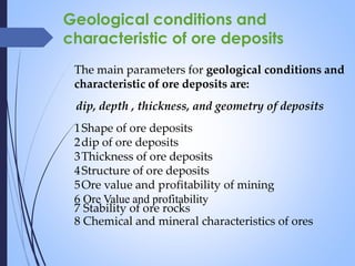 Ore Geometry Lec. No 3 and 4- 2025-2026 The nature and Morphology of the principal ...
