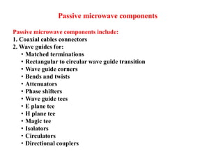 Comprehensive Overview of Passive Microwave Components and Waveguide ...