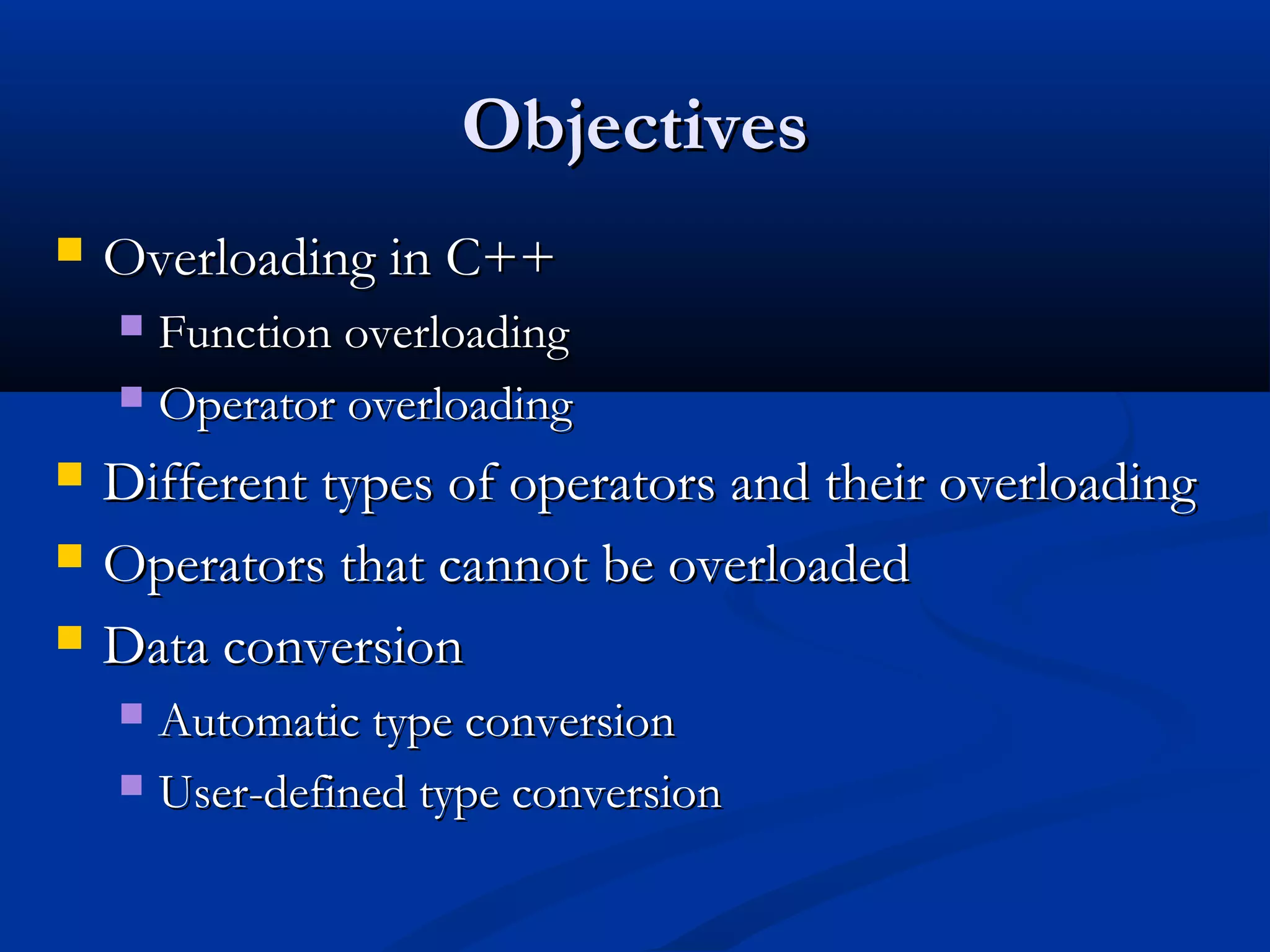 Lec 28 - operator overloading | PPT