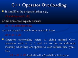 Lec 28 - operator overloading | PPT