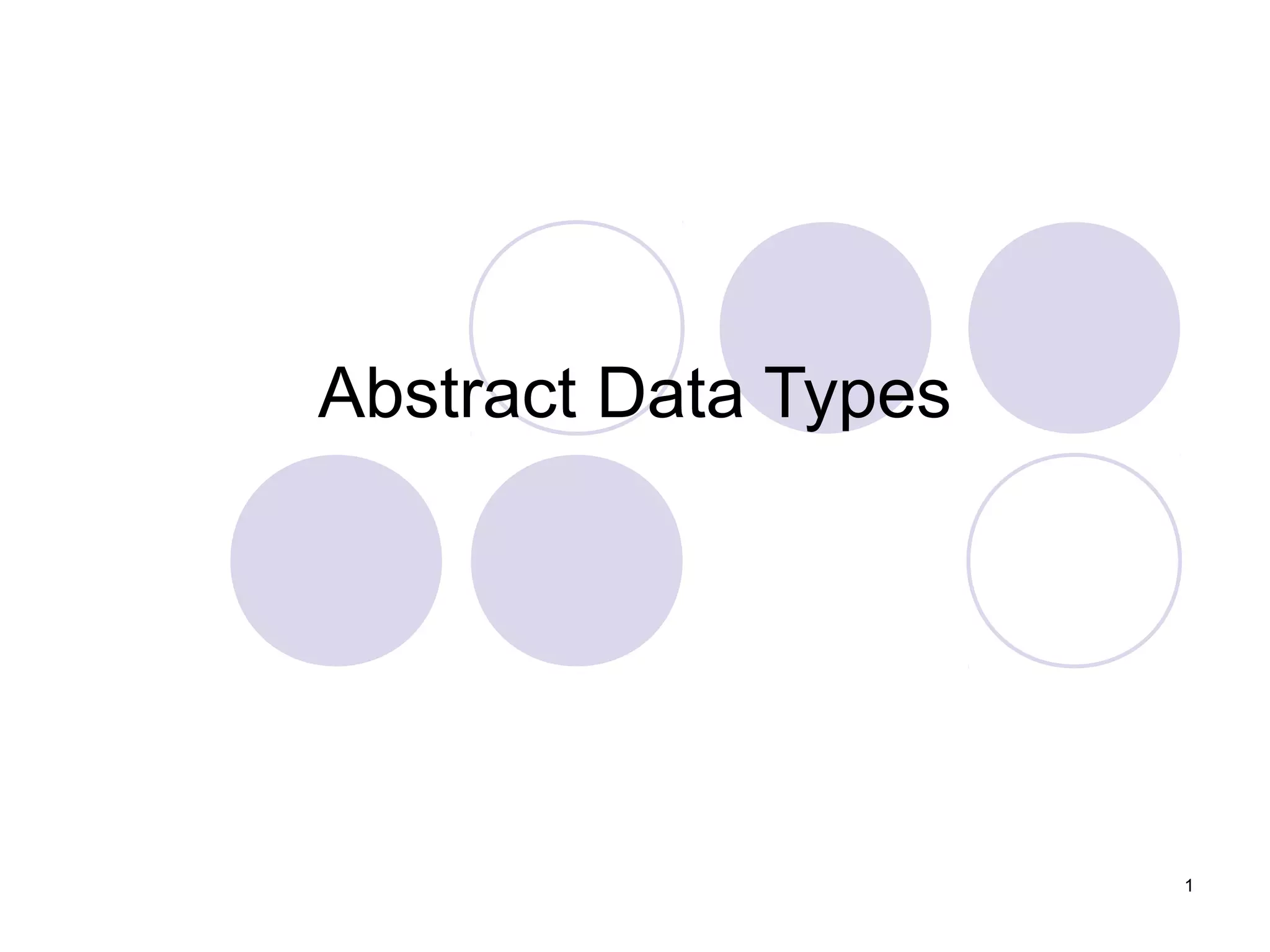 1
Abstract Data Types
 
