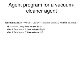 Agent program for a vacuum-
cleaner agent
 