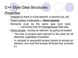 DSA Lec-2 Arrays ADT FOR THE STUDENTS OF BSCS | PPT