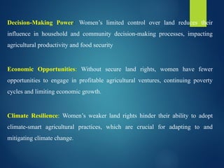 UNDERSTANDING GENDER’S IMPORTANCE IN NATIONAL AND GLOBAL AGRICULTURE ...