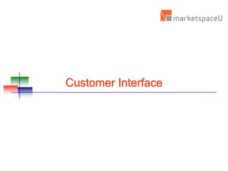 Customer Interface — Today’s Objective
Develop an understanding of the technology – mediated customer interface
 