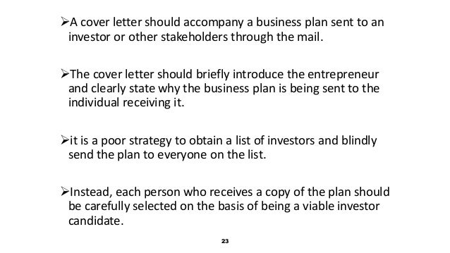 Business plan cover letter investors