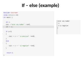 If – else (example)
 