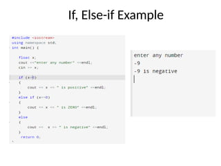 If, Else-if Example
 