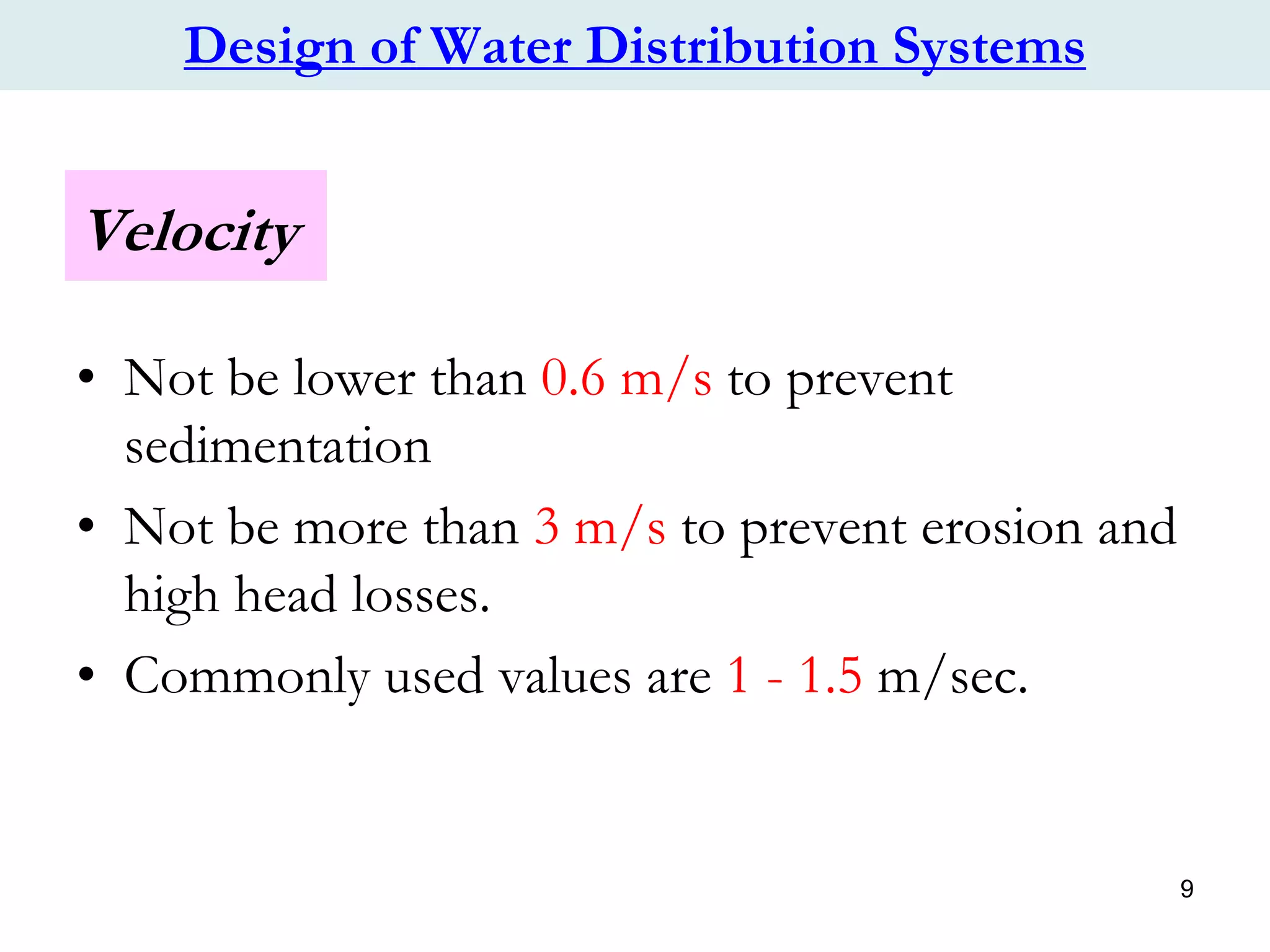 design and analysis of water distribution System | PDF