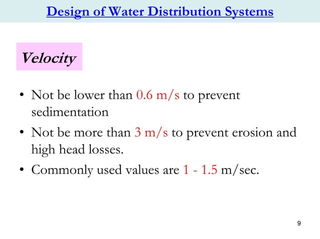 design and analysis of water distribution System | PDF
