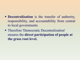 Lec -6- Rural Development, Democratic Decentralization & Panchayat Raj ...