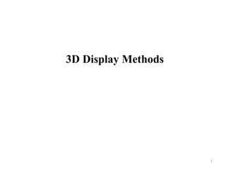 3D Display Methods
1
 