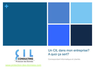 +




                                 Un CIL dans mon entreprise?
                                 A quoi ça sert?
                                 Correspondant Informatique et Libertés


www.protection-des-donnees.com
 
