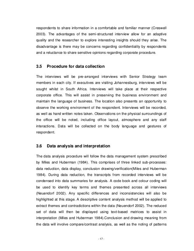 data analysis chapter in thesis