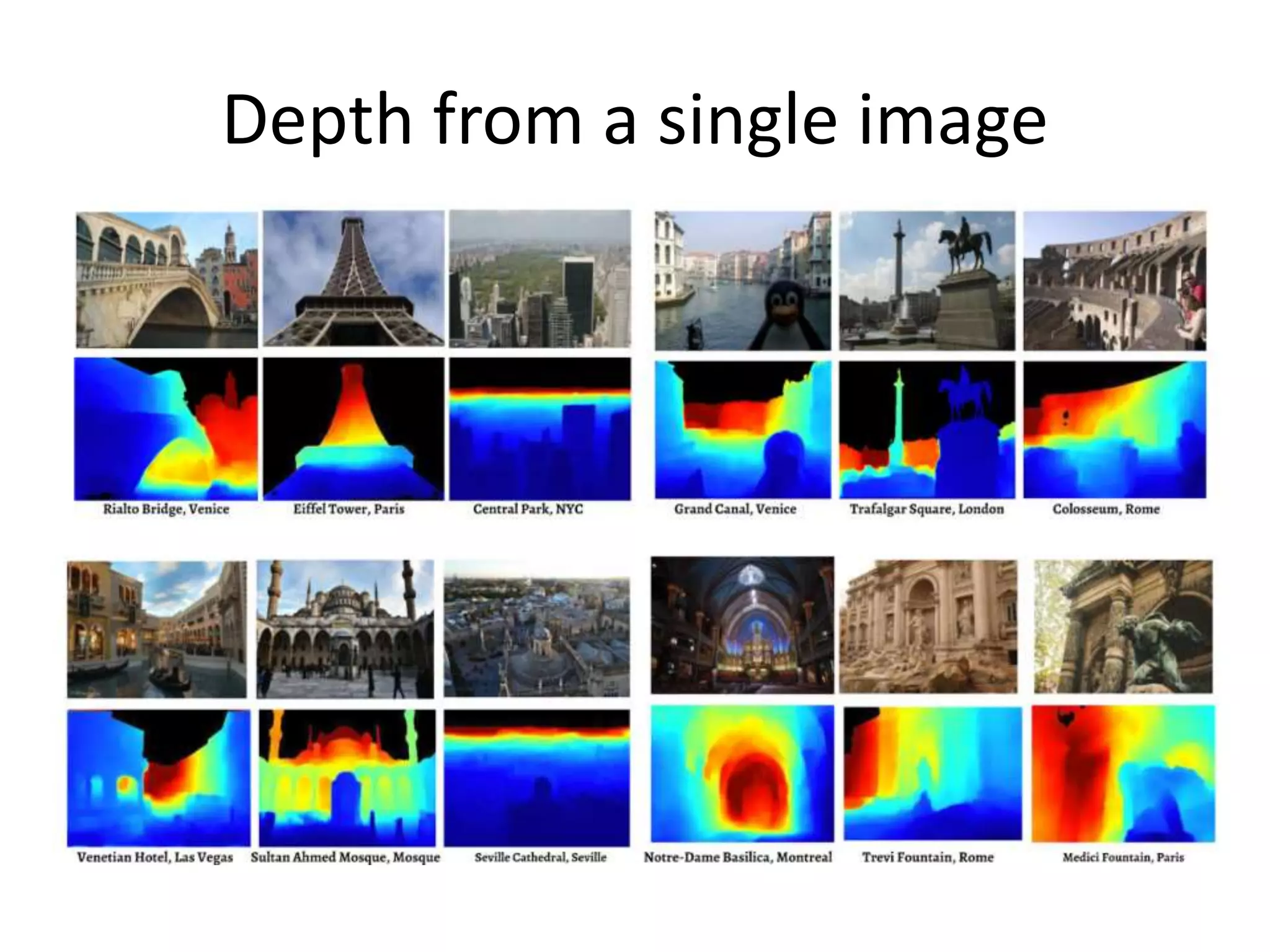 Depth from a single image
 