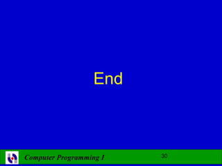 Computer Programming - Lecture 1 | PPT
