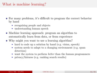Machine Learning Lectures Number 1 by Mr | PDF