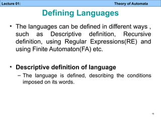 Recursive Definition For Automata Lec 01-Introduction Lec 01-IntroductionLec 01-Introduction | PPT