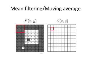 Mean filtering/Moving average
 