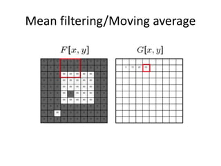 Mean filtering/Moving average
 