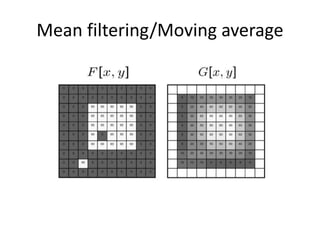Mean filtering/Moving average
 
