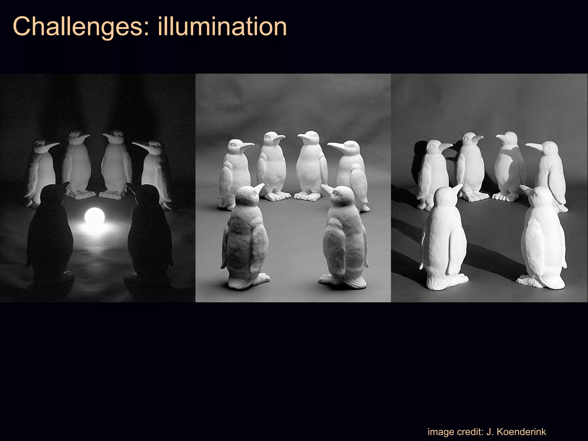 Challenges: illumination
image credit: J. Koenderink
 