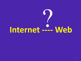 27
Internet ---- Web
 