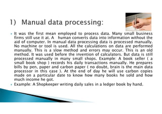 Data Processing and History. Computer Science | PDF